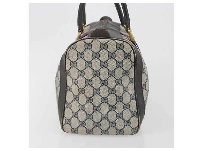 Borsa a Mano GUCCI GG Supreme PVC Pelle Navy Tono Oro Auth 194149 Blu navy - vista 4