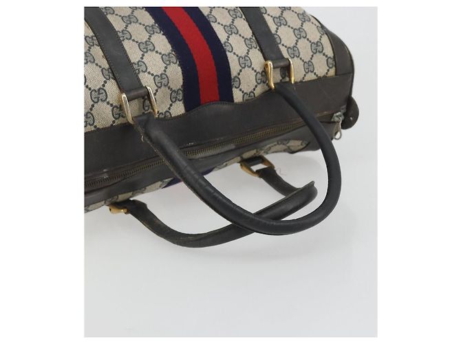 Borsa a Mano GUCCI GG Supreme PVC Pelle Navy Tono Oro Auth 194149 Blu navy - vista 8