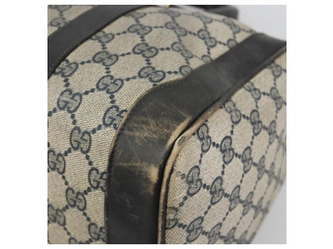 Borsa a Mano GUCCI GG Supreme PVC Pelle Navy Tono Oro Auth 194149 Blu navy - vista 9