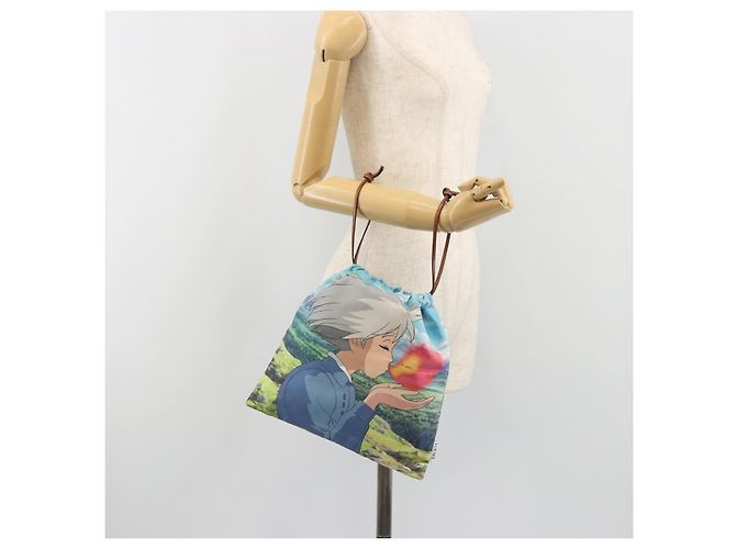 LOEWE Studio Ghibli Howl's Moving Castle Sophie Pouch Nylon Blue Auth 167482M - vista 20