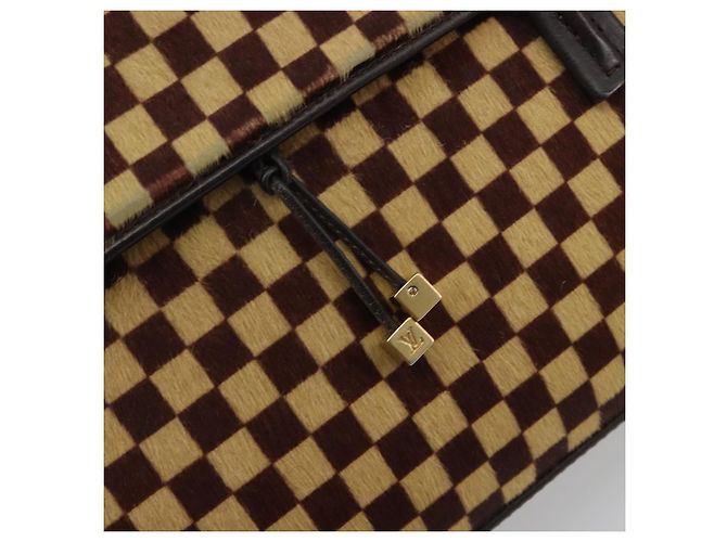 LOUIS VUITTON Damie Sovage Lion Hand Bag Black M92131 LV Auth bs36584 Nero - vista 19