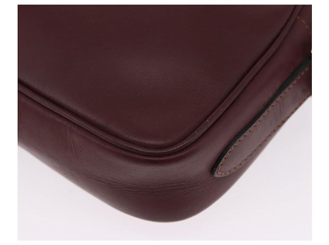 Borsa a tracolla CARTIER Must Line in pelle Bordeaux tono oro Auth 194177A - vista 16