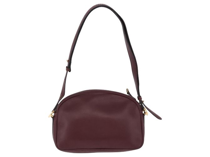 Borsa a tracolla CARTIER Must Line in pelle Bordeaux tono oro Auth 194177A - vista 2