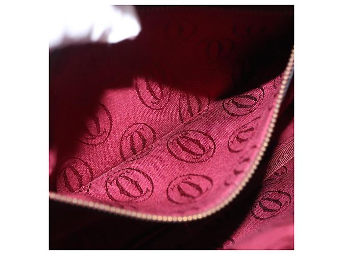 Borsa a tracolla CARTIER Must Line in pelle Bordeaux tono oro Auth 194177A - vista 20