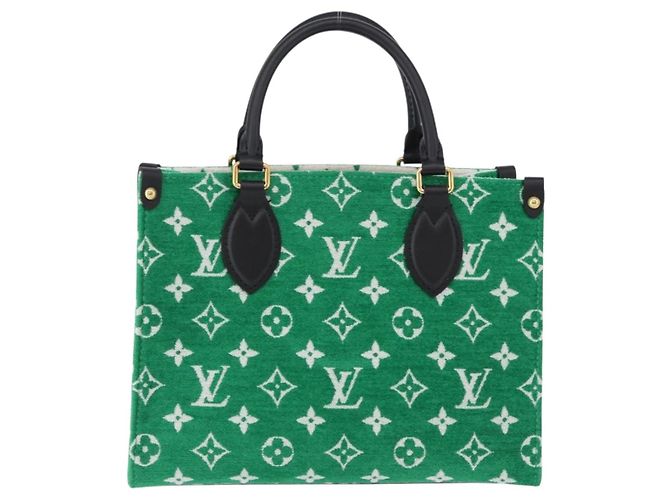 LOUIS VUITTON Monogram Jacquard Velvet On The Go PM Green M46216 Auth 193752SAM Verde - vista 2