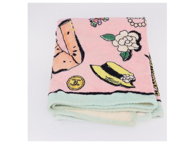 CHANEL Beach Towel Cotton Multicolor CC Auth 188084 Multiple colors - view 10