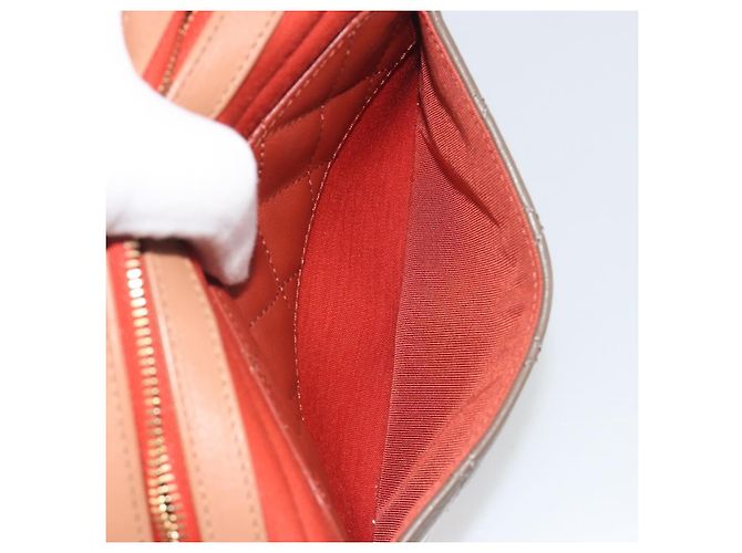Borsa a tracolla CHANEL Matelasse con catena in pelle d'agnello arancione e CC dorato Auth 192436SAM D'oro - vista 25