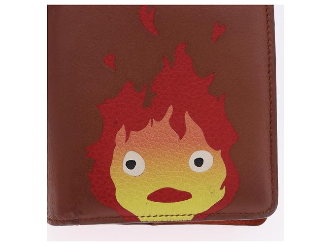 LOEWE Studio Ghibli Anagram Calcifer Portafoglio Pelle Marrone Oro Auth 193437SAM D'oro - vista 17