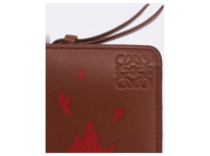 LOEWE Studio Ghibli Anagram Calcifer Portafoglio Pelle Marrone Oro Auth 193437SAM D'oro - vista 18