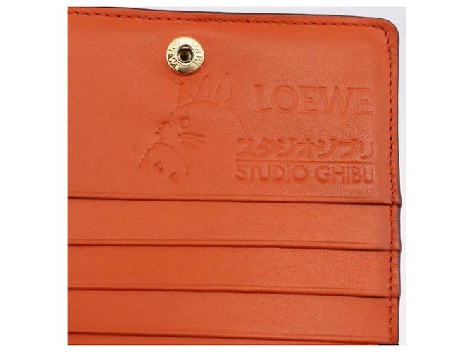 LOEWE Studio Ghibli Anagram Calcifer Portafoglio Pelle Marrone Oro Auth 193437SAM D'oro - vista 19