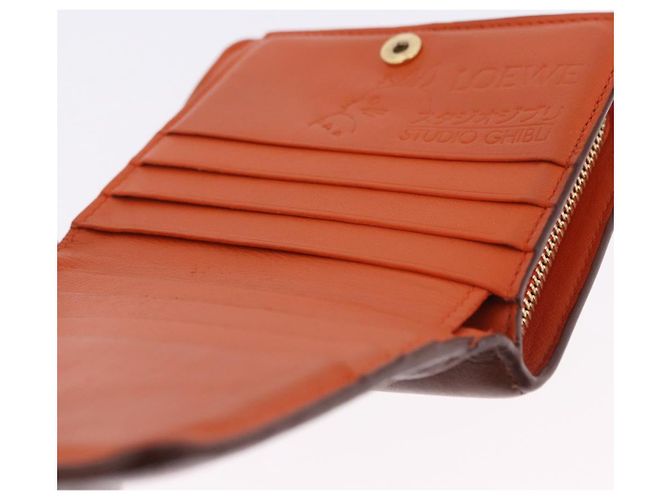 LOEWE Studio Ghibli Anagram Calcifer Portafoglio Pelle Marrone Oro Auth 193437SAM D'oro - vista 21