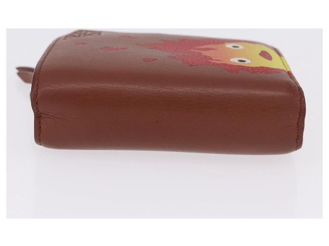 LOEWE Studio Ghibli Anagram Calcifer Portafoglio Pelle Marrone Oro Auth 193437SAM D'oro - vista 4