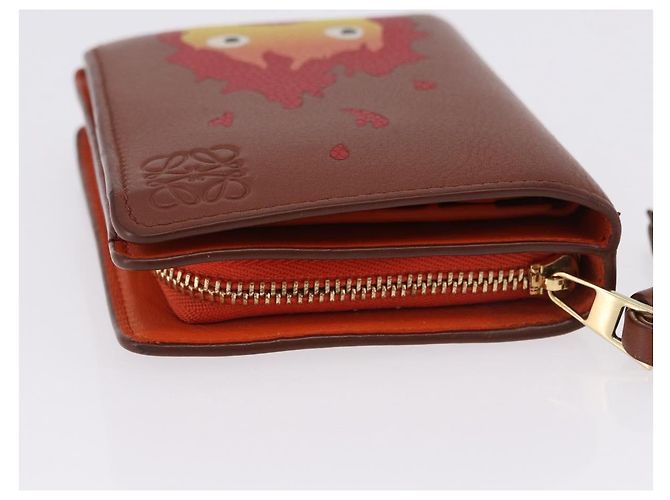 LOEWE Studio Ghibli Anagram Calcifer Portafoglio Pelle Marrone Oro Auth 193437SAM D'oro - vista 5