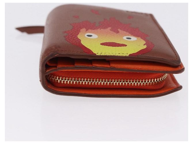 LOEWE Studio Ghibli Anagram Calcifer Portafoglio Pelle Marrone Oro Auth 193437SAM D'oro - vista 6