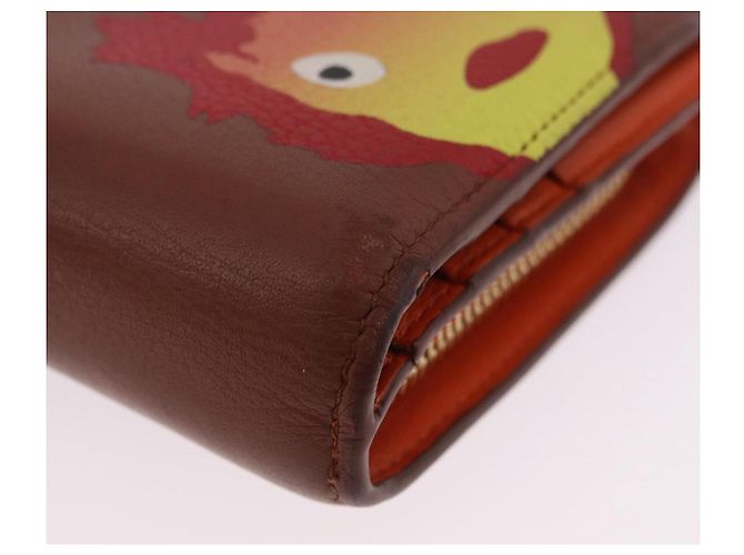 LOEWE Studio Ghibli Anagram Calcifer Portafoglio Pelle Marrone Oro Auth 193437SAM D'oro - vista 7