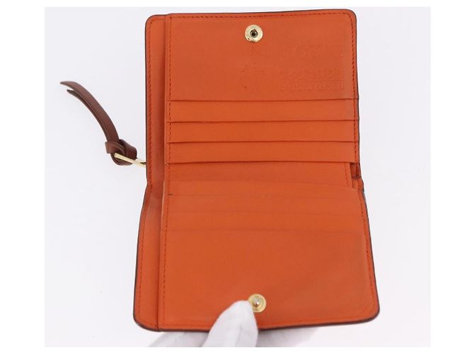 LOEWE Studio Ghibli Anagram Calcifer Portafoglio Pelle Marrone Oro Auth 193437SAM D'oro - vista 8