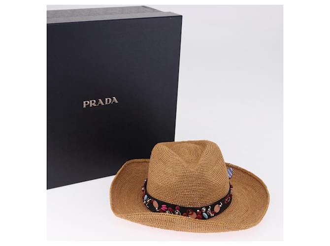 PRADA Hut Stroh Braun Auth BA14694M - Ansicht 12