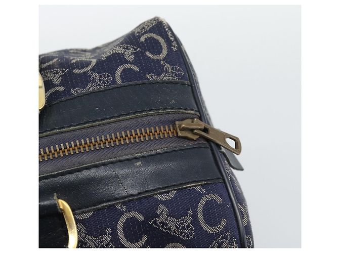 Céline Borsa a mano CELINE C Sulky Canvas Navy Gold Tone Auth gh2303 Blu navy - vista 10
