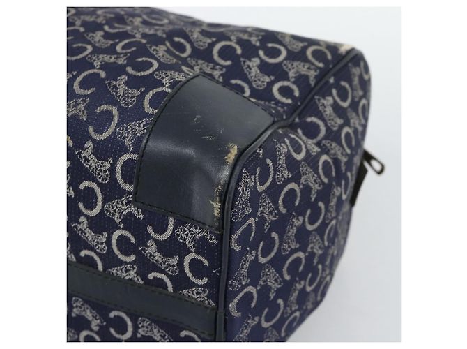 Céline Borsa a mano CELINE C Sulky Canvas Navy Gold Tone Auth gh2303 Blu navy - vista 15