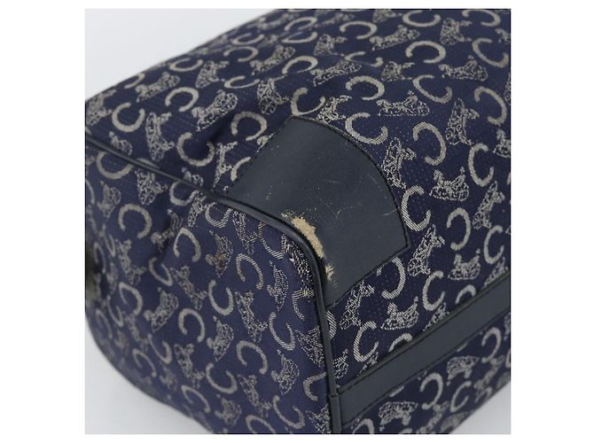 Céline Borsa a mano CELINE C Sulky Canvas Navy Gold Tone Auth gh2303 Blu navy - vista 16