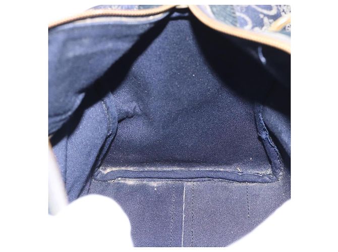 Céline Borsa a mano CELINE C Sulky Canvas Navy Gold Tone Auth gh2303 Blu navy - vista 17