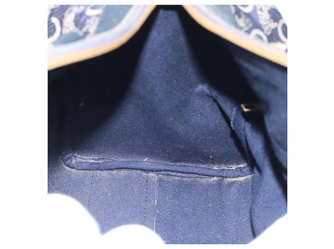 Céline Borsa a mano CELINE C Sulky Canvas Navy Gold Tone Auth gh2303 Blu navy - vista 18