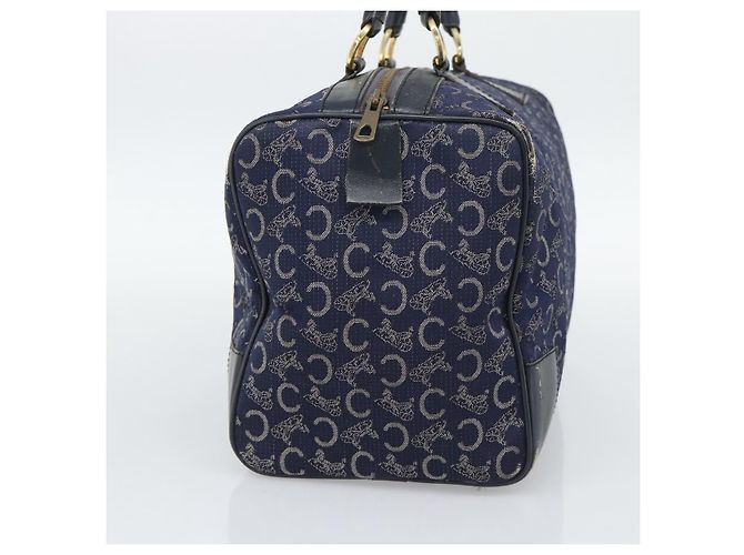 Céline Borsa a mano CELINE C Sulky Canvas Navy Gold Tone Auth gh2303 Blu navy - vista 3