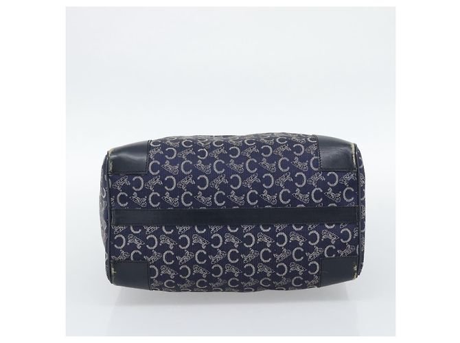 Céline Borsa a mano CELINE C Sulky Canvas Navy Gold Tone Auth gh2303 Blu navy - vista 5