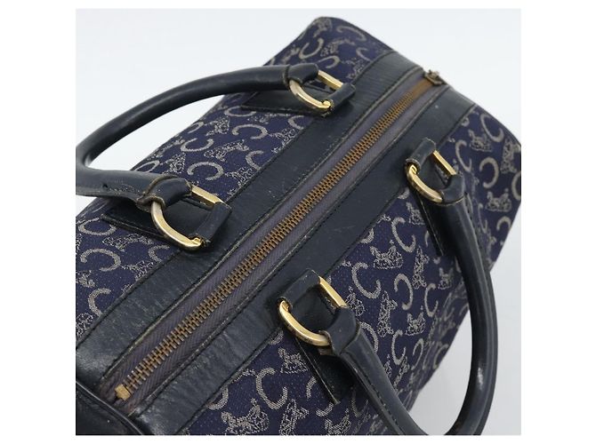 Céline Borsa a mano CELINE C Sulky Canvas Navy Gold Tone Auth gh2303 Blu navy - vista 6