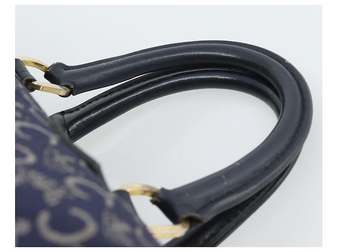 Céline Borsa a mano CELINE C Sulky Canvas Navy Gold Tone Auth gh2303 Blu navy - vista 8