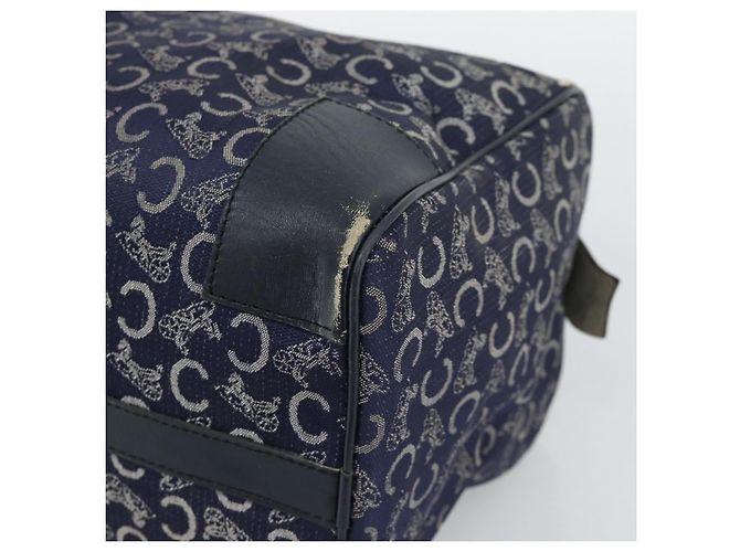 Céline Borsa a mano CELINE C Sulky Canvas Navy Gold Tone Auth gh2303 Blu navy - vista 9
