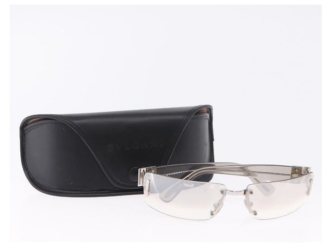 Bulgari Gafas de sol al aire BVLGARI Metal Clear Silver Auth BA14525 Plata - vista 12