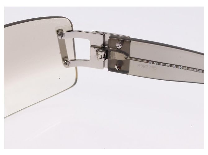 Bulgari Gafas de sol al aire BVLGARI Metal Clear Silver Auth BA14525 Plata - vista 15