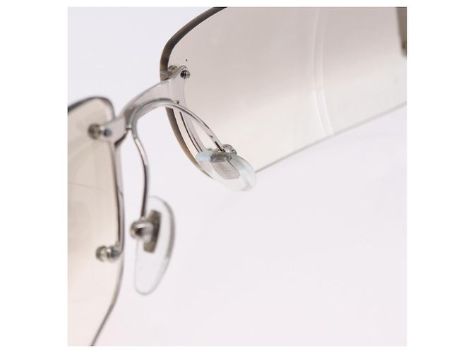 Bulgari Gafas de sol al aire BVLGARI Metal Clear Silver Auth BA14525 Plata - vista 9