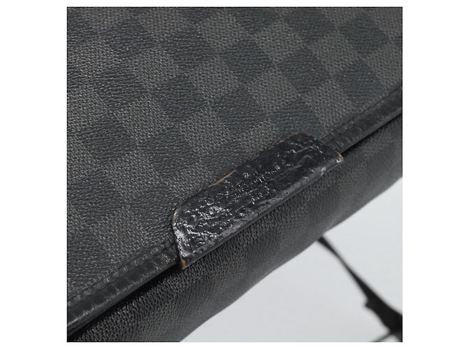 LOUIS VUITTON Damier Grafitte Daniel MM Shoulder Bag N58029 LV Auth BA14689 Damier ebene - vista 10