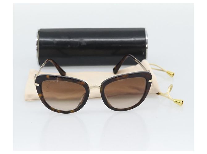 Bulgari Gafas de sol BVLGARI Metal Brown Gold Auth SW2607V Castaño Dorado - vista 12