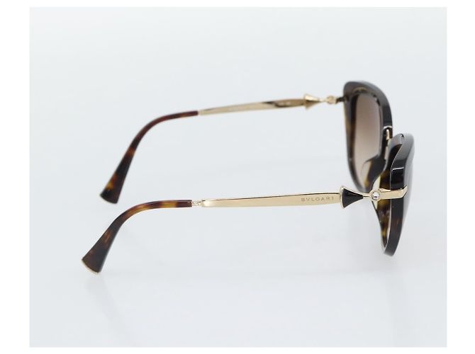 Bulgari Gafas de sol BVLGARI Metal Brown Gold Auth SW2607V Castaño Dorado - vista 3
