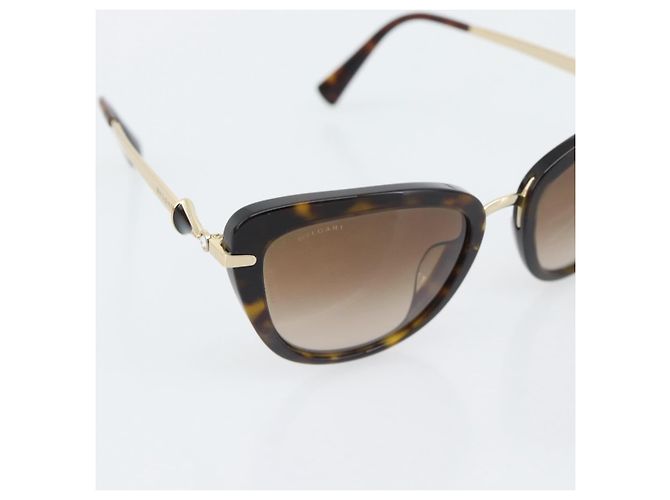 Bulgari Gafas de sol BVLGARI Metal Brown Gold Auth SW2607V Castaño Dorado - vista 7