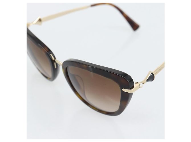 Bulgari Gafas de sol BVLGARI Metal Brown Gold Auth SW2607V Castaño Dorado - vista 8