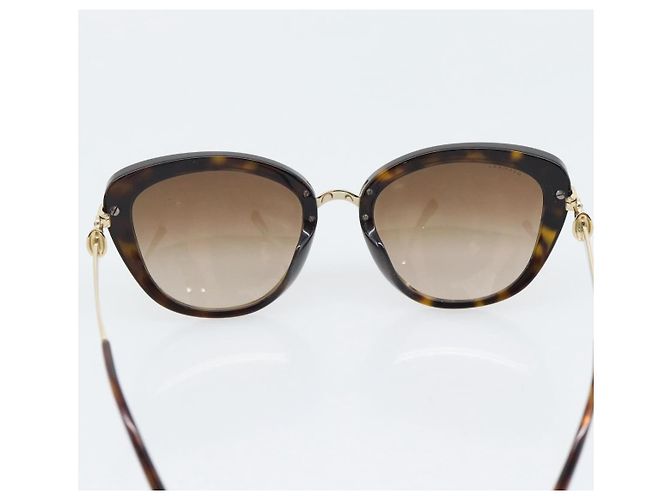 Bulgari Gafas de sol BVLGARI Metal Brown Gold Auth SW2607V Castaño Dorado - vista 9