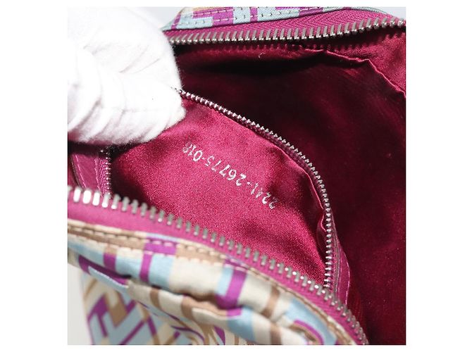 Borsa a tracolla FENDI Zucca Canvas Purple Silver Auth BA14184 Argento Porpora - vista 12