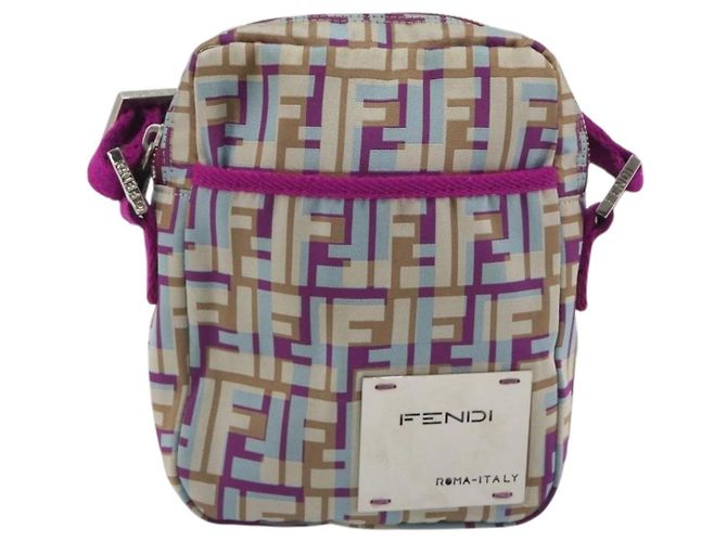 Borsa a tracolla FENDI Zucca Canvas Purple Silver Auth BA14184 Argento Porpora - vista 13