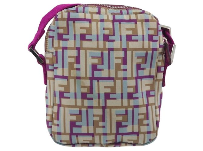 Borsa a tracolla FENDI Zucca Canvas Purple Silver Auth BA14184 Argento Porpora - vista 2