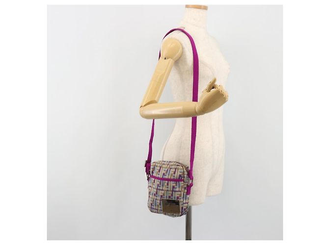 Borsa a tracolla FENDI Zucca Canvas Purple Silver Auth BA14184 Argento Porpora - vista 25