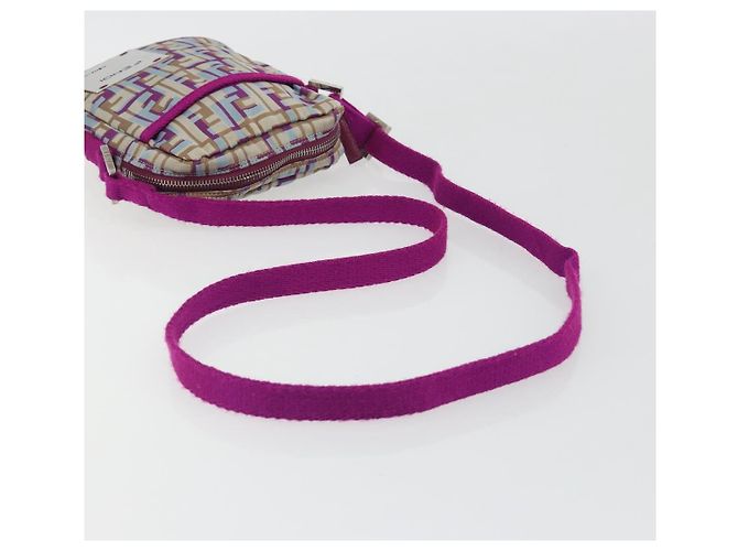 Borsa a tracolla FENDI Zucca Canvas Purple Silver Auth BA14184 Argento Porpora - vista 7