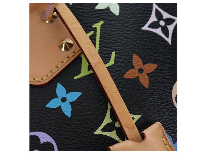 Borsa a mano LOUIS VUITTON Monogram Multicolor Alma Nera M92646 LV Auth 192464V Nero - vista 9