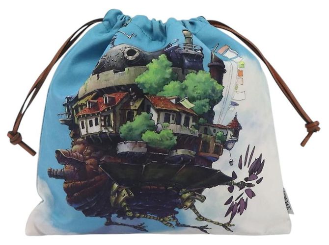 LOEWE Studio Ghibli Howl's Moving Castle Pouch Nylon Blue Auth 167480M - vista 13