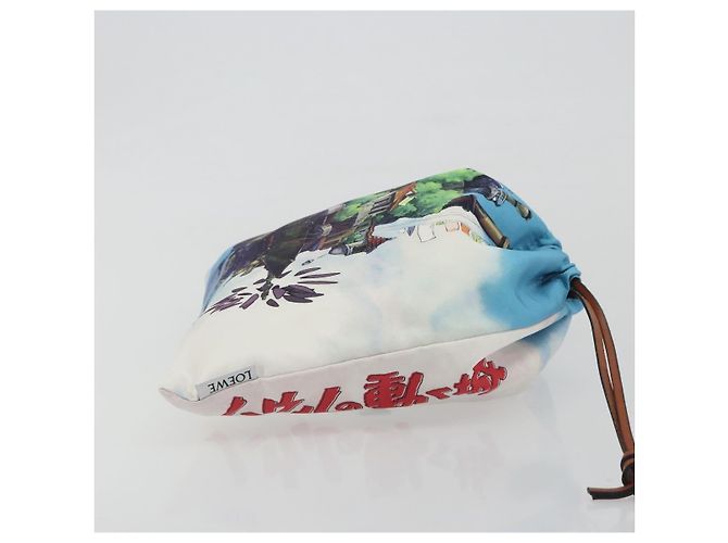 LOEWE Studio Ghibli Howl's Moving Castle Pouch Nylon Blue Auth 167480M - vista 3