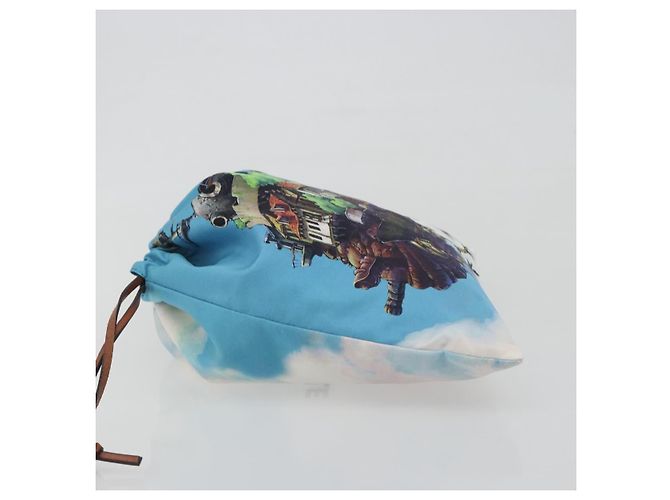 LOEWE Studio Ghibli Howl's Moving Castle Pouch Nylon Blue Auth 167480M - vista 4