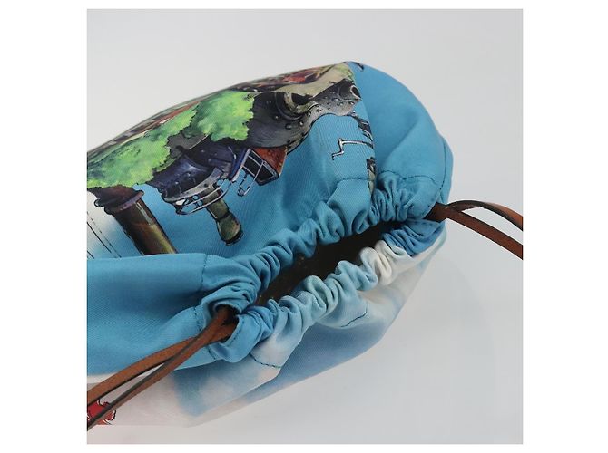 LOEWE Studio Ghibli Howl's Moving Castle Pouch Nylon Blue Auth 167480M - vista 6